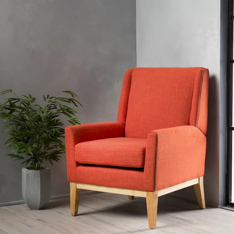 Aurla Mid-century Upholstered Accent Chair by Christopher Knight Home - 27.50 L x 28.50 W x 36.50 H