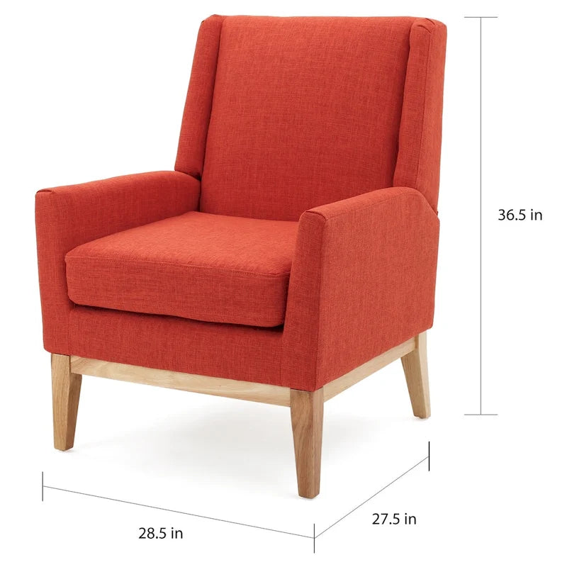 Aurla Mid-century Upholstered Accent Chair by Christopher Knight Home - 27.50 L x 28.50 W x 36.50 H