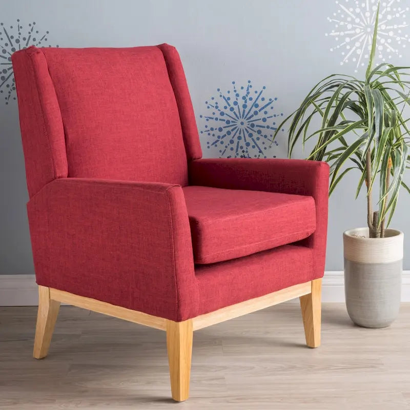 Aurla Mid-century Upholstered Accent Chair by Christopher Knight Home - 27.50 L x 28.50 W x 36.50 H