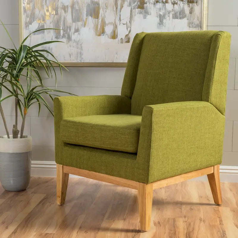 Aurla Mid-century Upholstered Accent Chair by Christopher Knight Home - 27.50 L x 28.50 W x 36.50 H