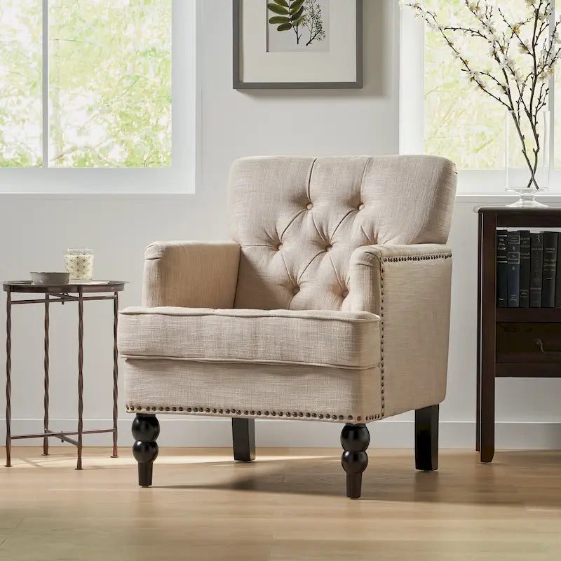 Malone Tufted Back Fabric Club Chair by Christopher Knight Home - 28.00 L x 29.50 W x 33.50 H