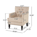 Malone Tufted Back Fabric Club Chair by Christopher Knight Home - 28.00 L x 29.50 W x 33.50 H
