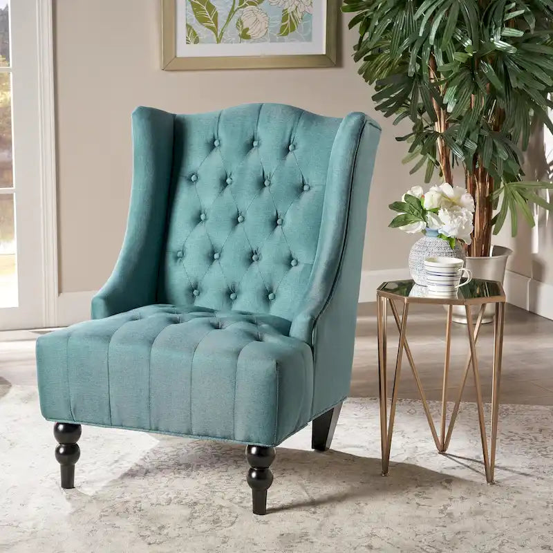 Christopher Knight Home Toddman clubfauteuil met capitonnering en hoge rug – 27.25 L x 33.75 W x 38.50 H