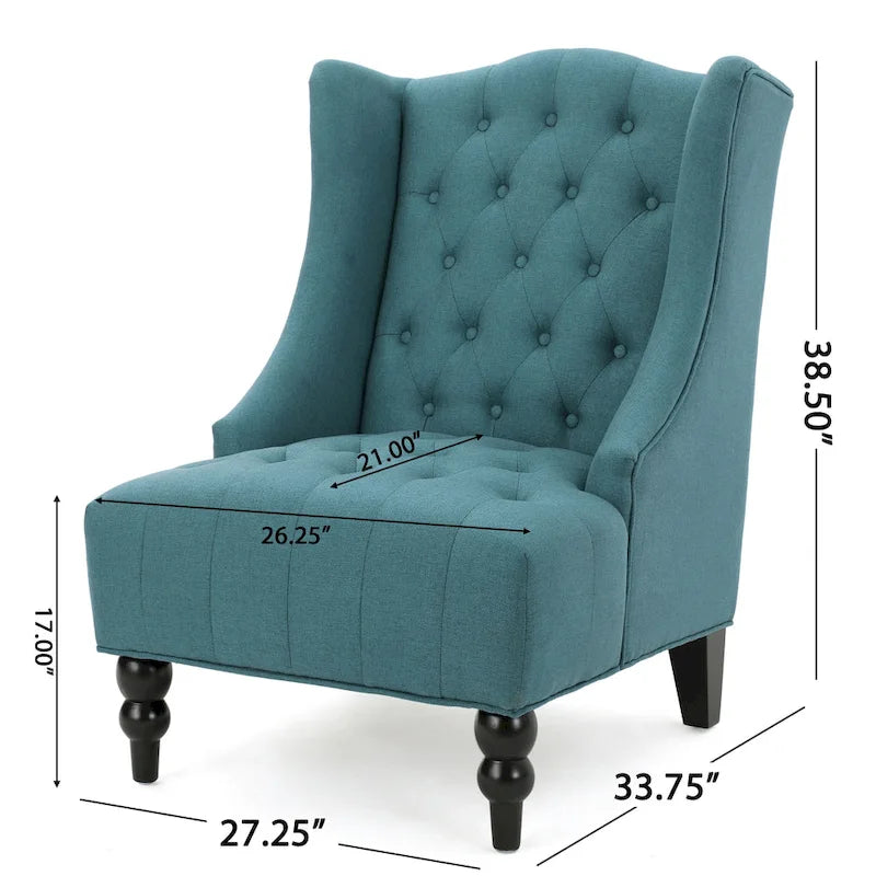 Christopher Knight Home Toddman -napitettu korkeaselkäinen klubituoli – 27.25 L x 33.75 W x 38.50 H
