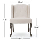 Niclas Wing Back Studded Fabric Accent Chairs (Set of 2) by Christopher Knight Home