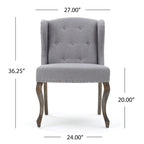 Niclas Wing Back Studded Fabric Accent Chairs (Set of 2) by Christopher Knight Home