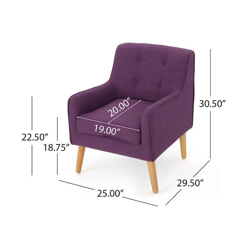 Felicity Mid-century Modern Tufted Armchair by Christopher Knight Home