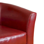 Poltrona club a pozzetto in pelle rigenerata rosso bordeaux di Christopher Knight Home