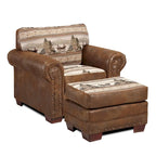 American Furniture Classics Model 8501-00-60 Alpine Lodge karosszék hozzá illő zsámollyal