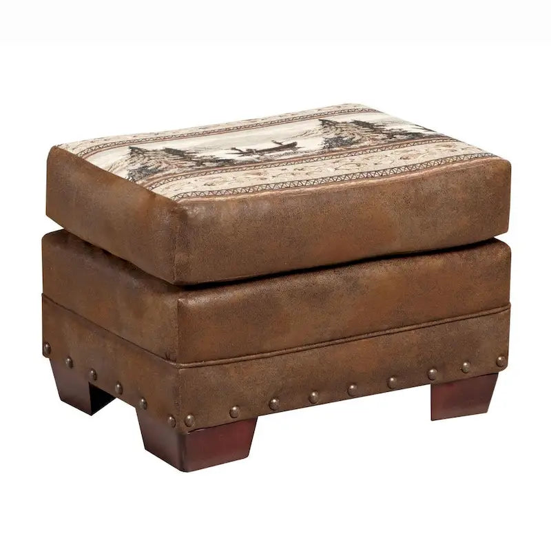 American Furniture Classics Model 8501-00-60 Alpine Lodge karosszék hozzá illő zsámollyal