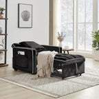 Three-in-One Folding Sofa Chair Bed with Adjustable Back - 33.85 x 35.43 x 31.10