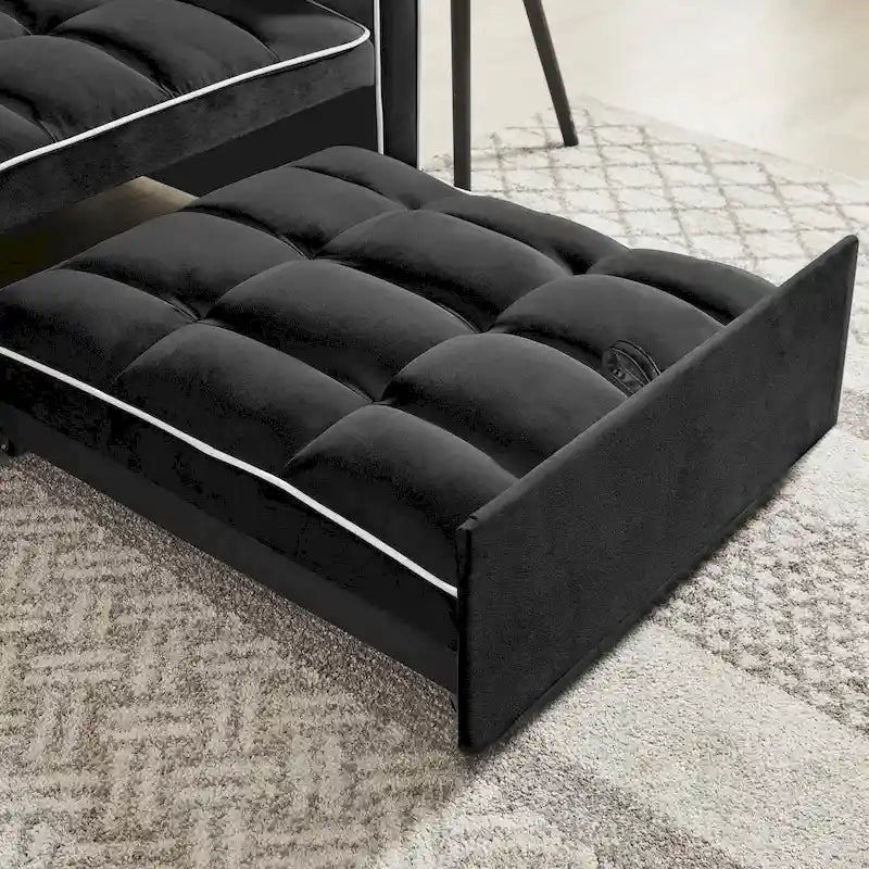 Three-in-One Folding Sofa Chair Bed with Adjustable Back - 33.85 x 35.43 x 31.10