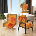 Designart Moroccan Orange Tiles Collage II Upholstered Bohemian Chic Accent Chair - Arm Chair