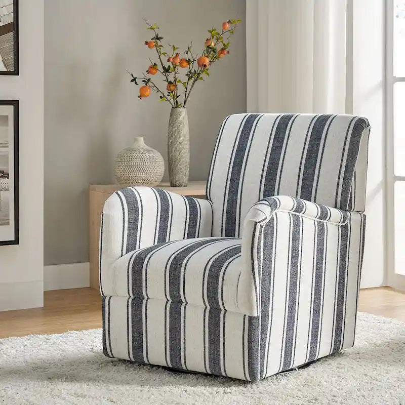 Traditionele draaifauteuil Pancy met Jacobean-streeppatroon van HOLALA HOME