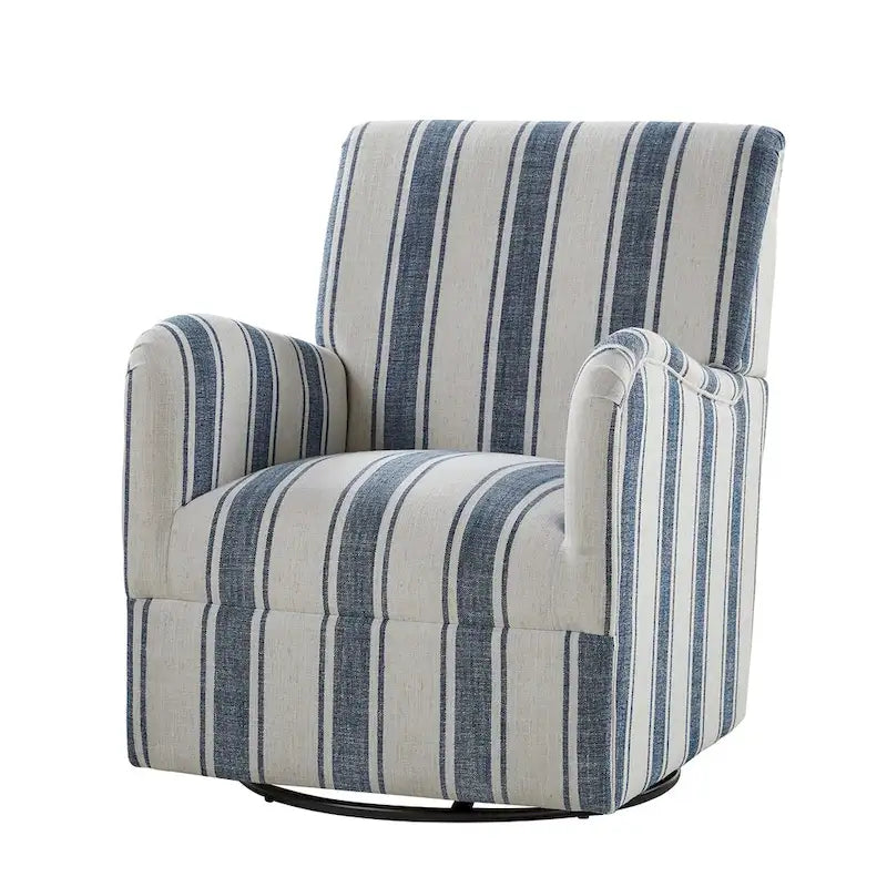 Traditionele draaifauteuil Pancy met Jacobean-streeppatroon van HOLALA HOME