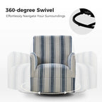 Traditionele draaifauteuil Pancy met Jacobean-streeppatroon van HOLALA HOME