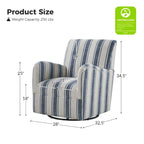 Traditionele draaifauteuil Pancy met Jacobean-streeppatroon van HOLALA HOME