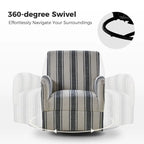 Traditionele draaifauteuil Pancy met Jacobean-streeppatroon van HOLALA HOME