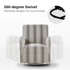 Traditionele draaifauteuil Pancy met Jacobean-streeppatroon van HOLALA HOME