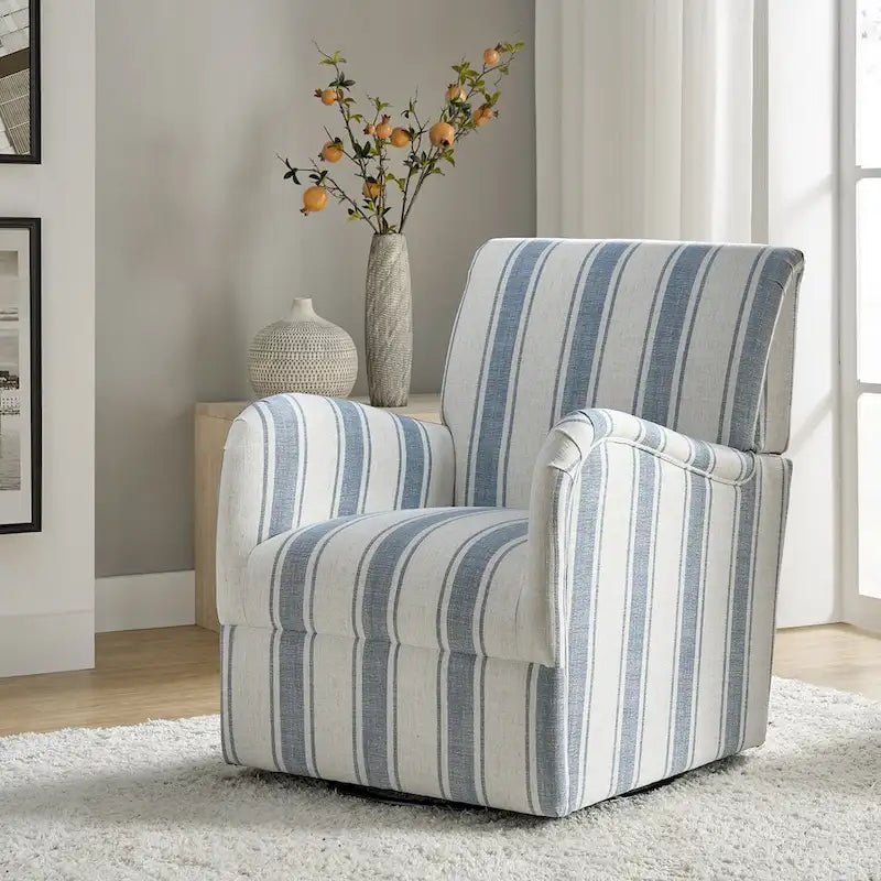 Traditionele draaifauteuil Pancy met Jacobean-streeppatroon van HOLALA HOME