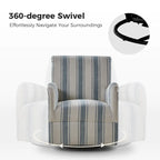 Traditionele draaifauteuil Pancy met Jacobean-streeppatroon van HOLALA HOME