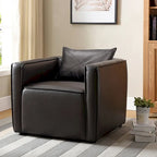 Jier moderner gepolsterter Akzentsessel aus atmungsaktivem Vinyl von Furniture of America