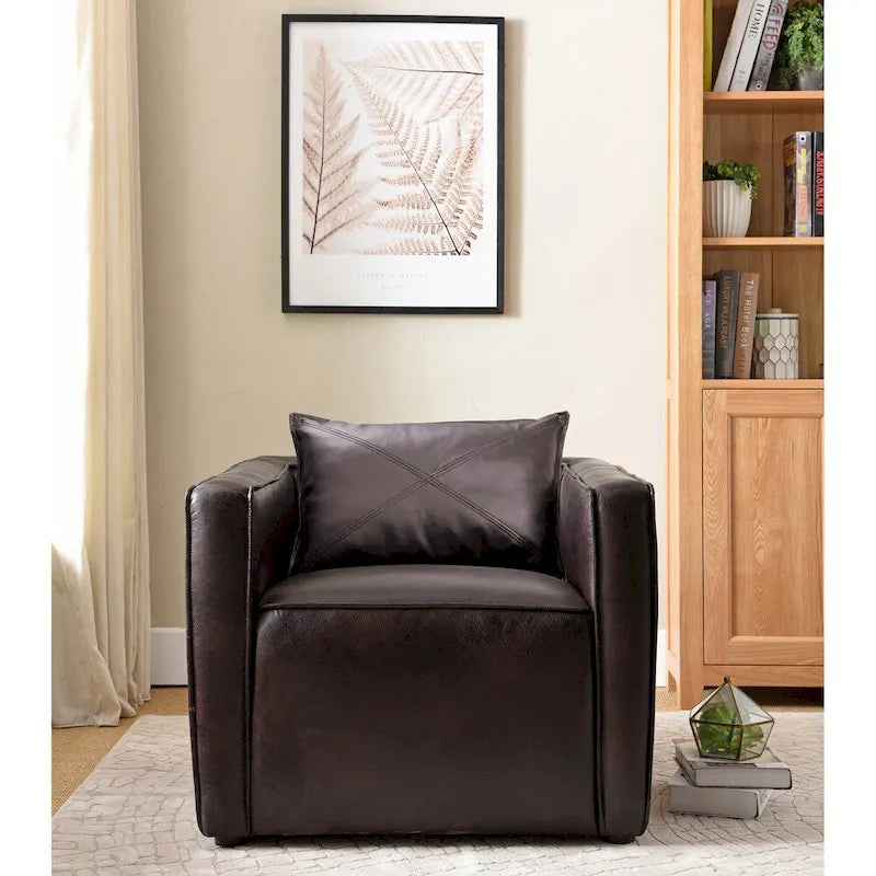 Jier moderner gepolsterter Akzentsessel aus atmungsaktivem Vinyl von Furniture of America