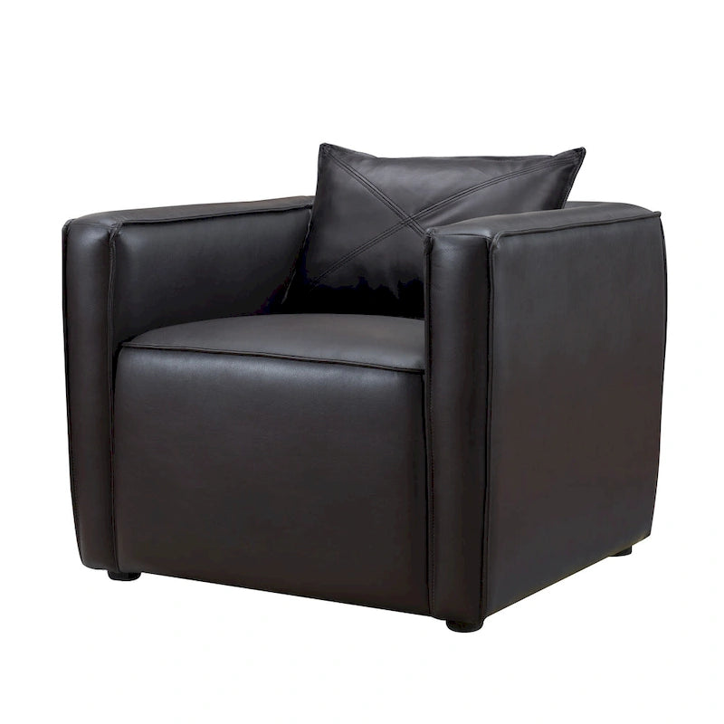 Jier moderner gepolsterter Akzentsessel aus atmungsaktivem Vinyl von Furniture of America