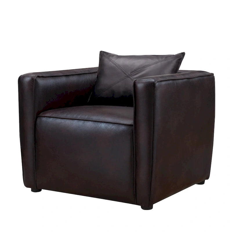 Jier moderner gepolsterter Akzentsessel aus atmungsaktivem Vinyl von Furniture of America