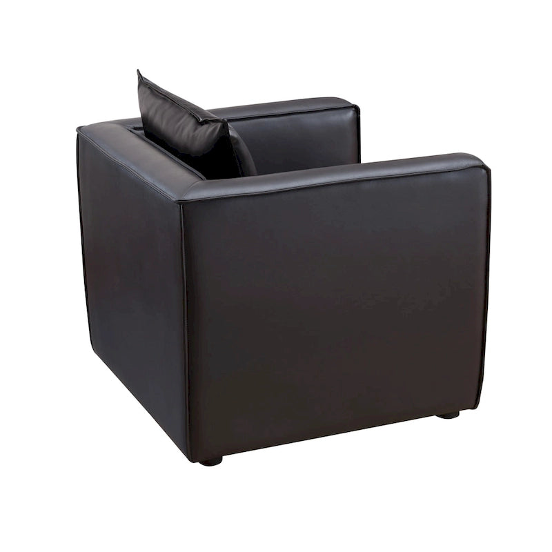 Jier moderner gepolsterter Akzentsessel aus atmungsaktivem Vinyl von Furniture of America