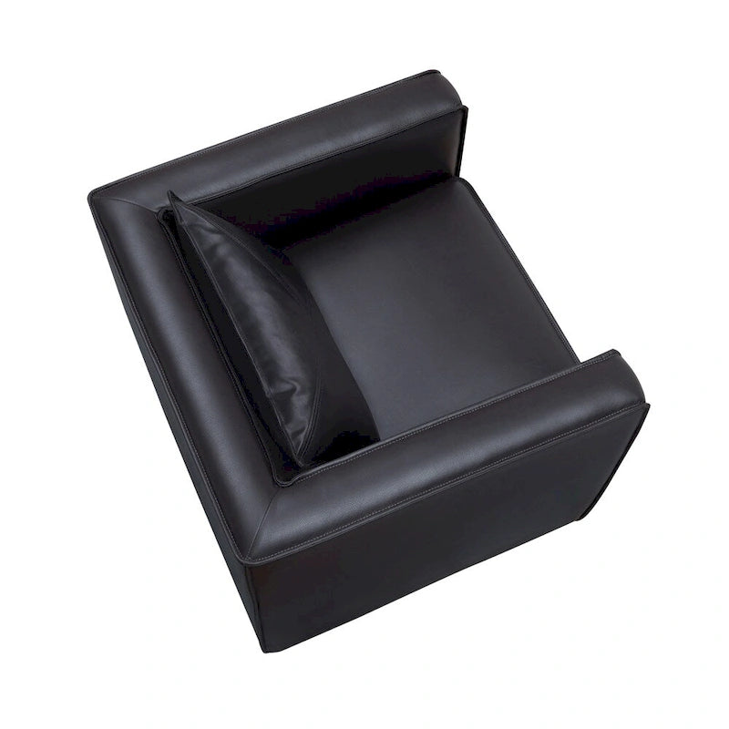 Jier moderner gepolsterter Akzentsessel aus atmungsaktivem Vinyl von Furniture of America