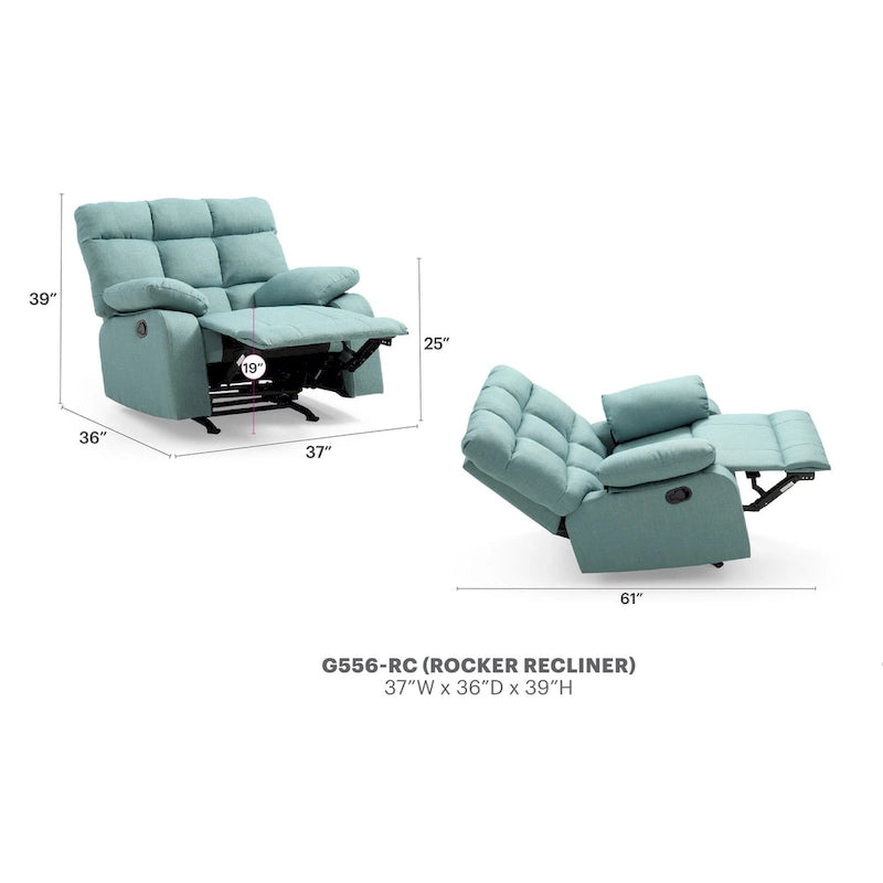 Cindy Relaxsessel mit Stoffbezug – 37L x 39W x 38H