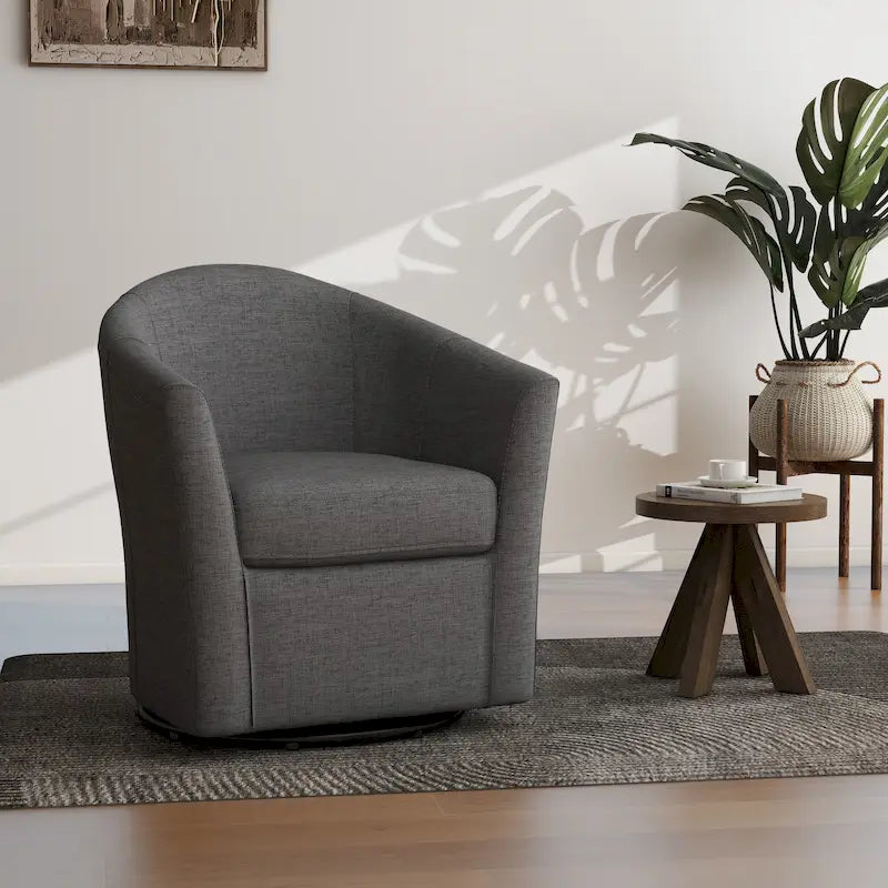 Silla decorativa giratoria con base de metal - 30.7W x 29.9H x 27.5D