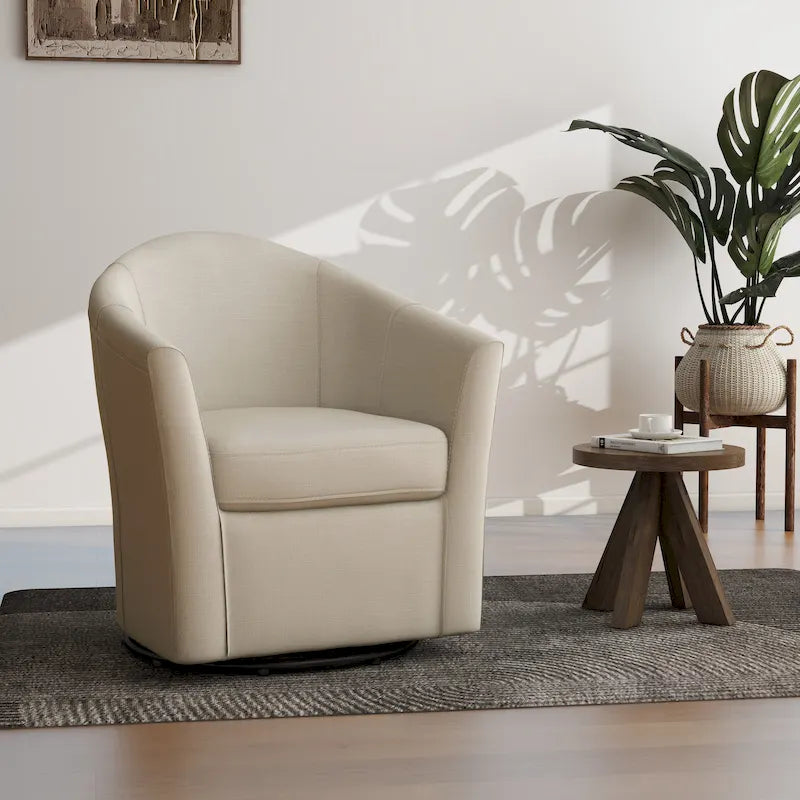 Silla decorativa giratoria con base de metal - 30.7W x 29.9H x 27.5D