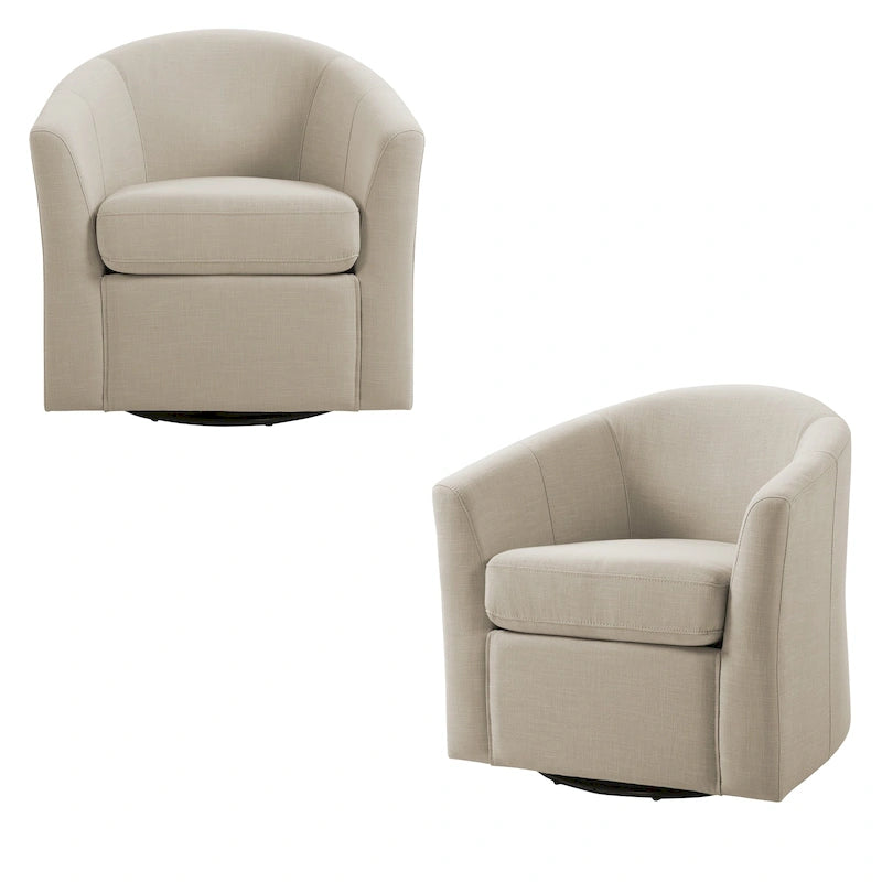 Silla decorativa giratoria con base de metal - 30.7W x 29.9H x 27.5D