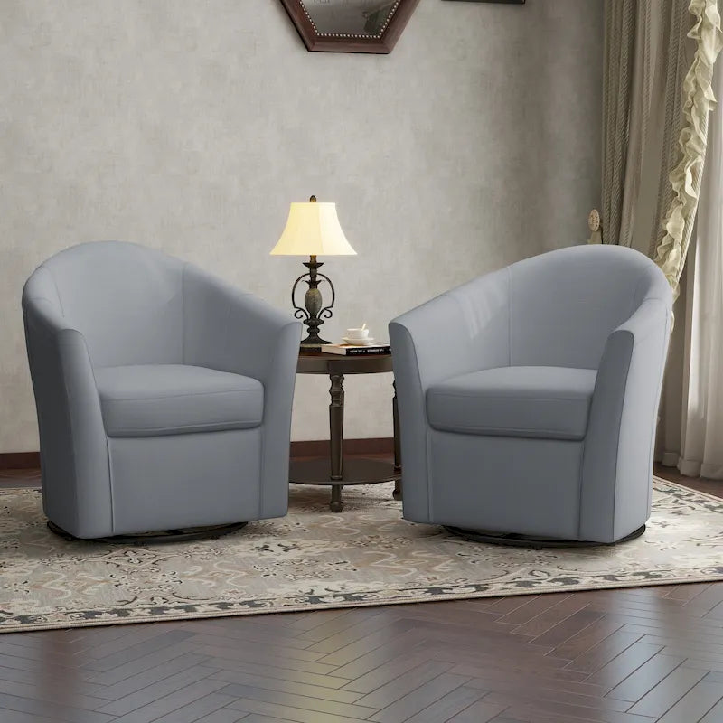 Silla decorativa giratoria con base de metal - 30.7W x 29.9H x 27.5D
