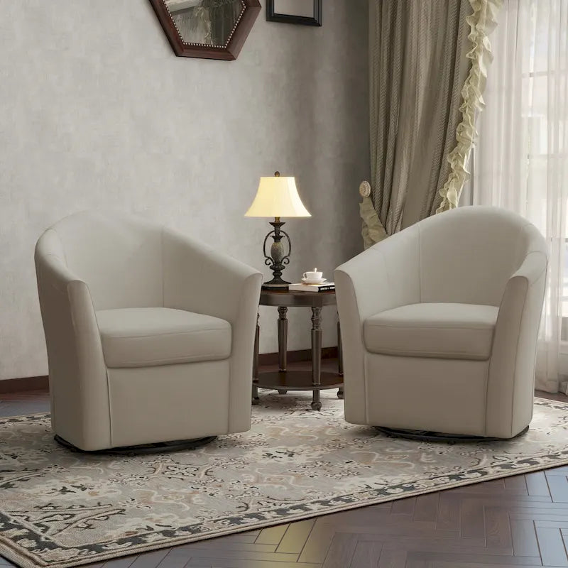 Silla decorativa giratoria con base de metal - 30.7W x 29.9H x 27.5D
