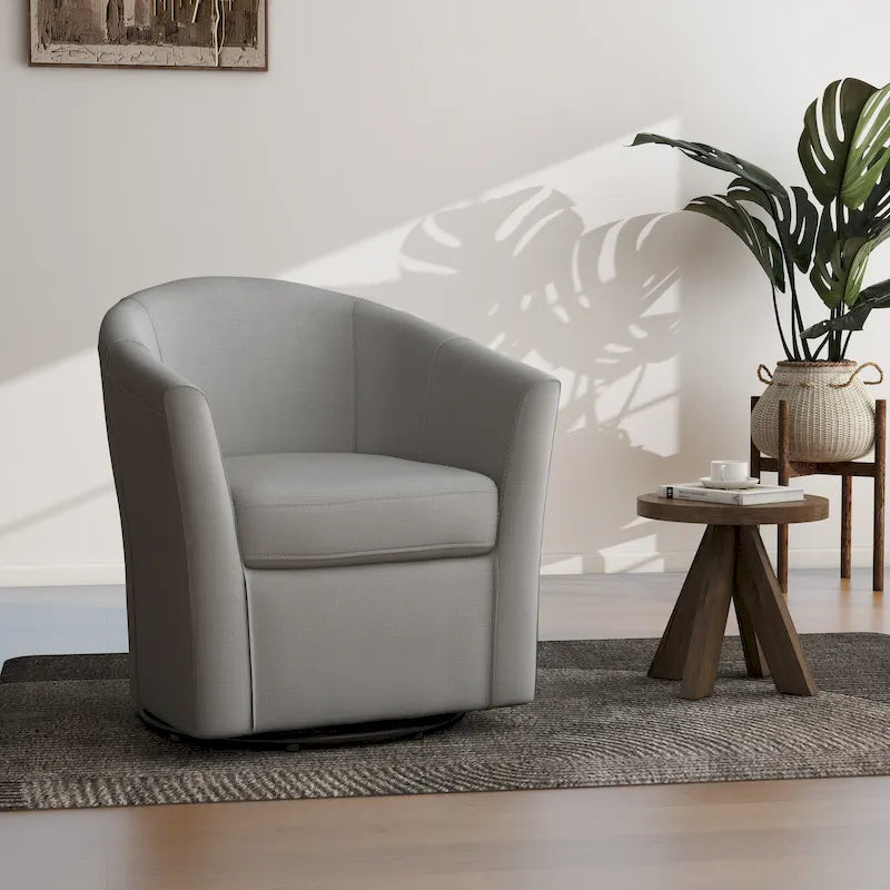 Silla decorativa giratoria con base de metal - 30.7W x 29.9H x 27.5D