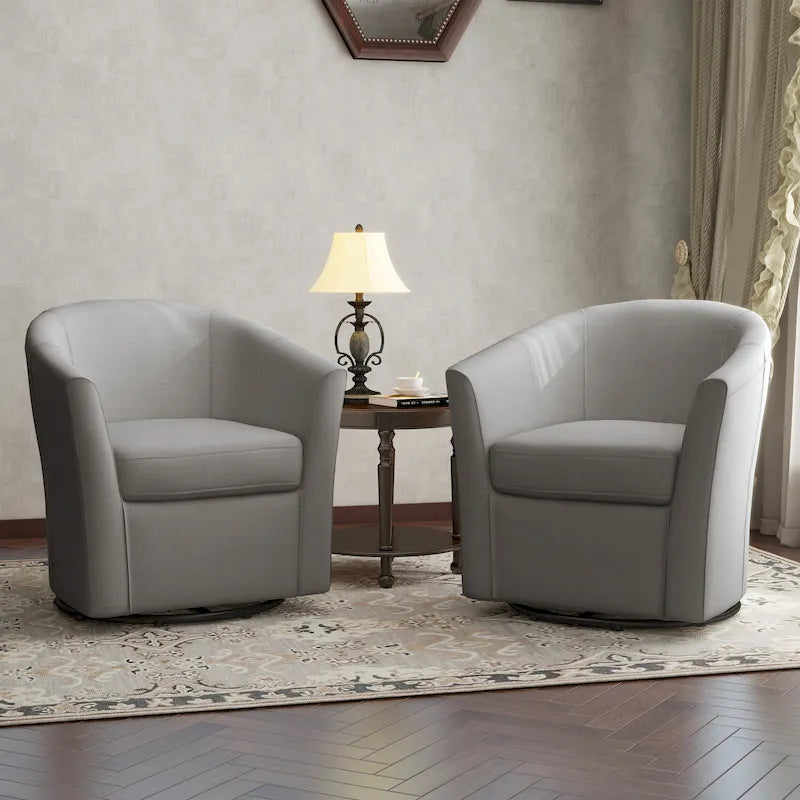 Silla decorativa giratoria con base de metal - 30.7W x 29.9H x 27.5D