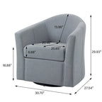 Swivel Accent Chair with Metal Base - 30.7W x 29.9H x 27.5D