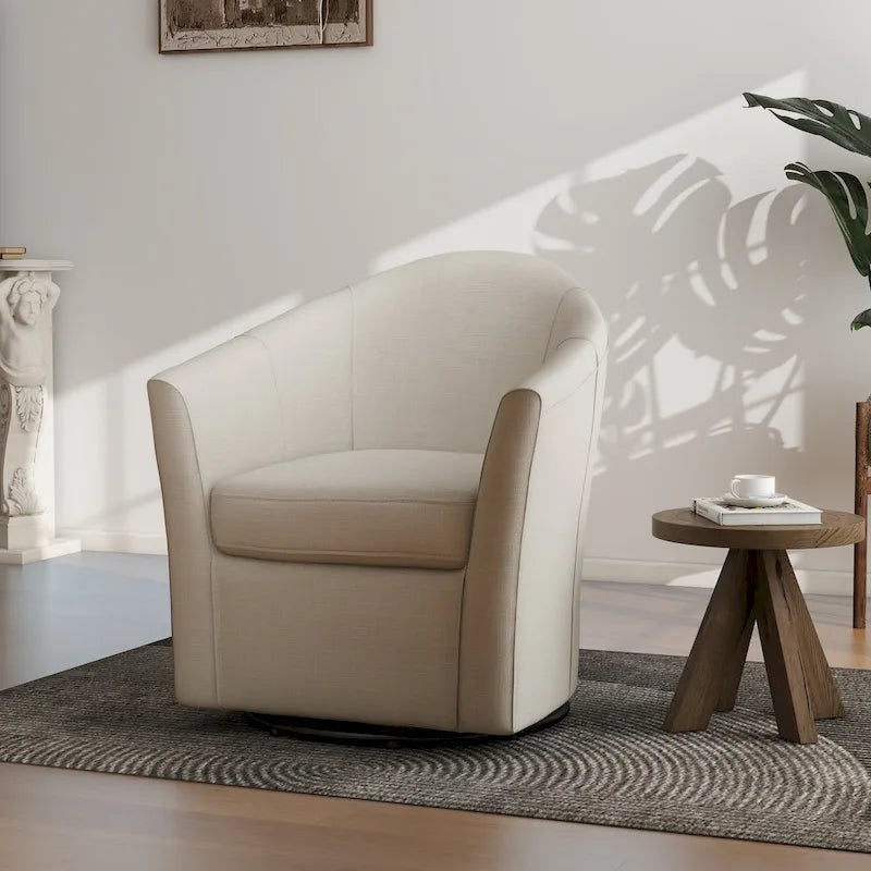 Swivel Accent Chair with Metal Base - 30.7W x 29.9H x 27.5D
