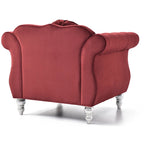 Yuvarlak dekoratif yastıklı Hollywood Chesterfield düğme kapitone kadife vurgulu sandalye - 39L x 35W x 34H