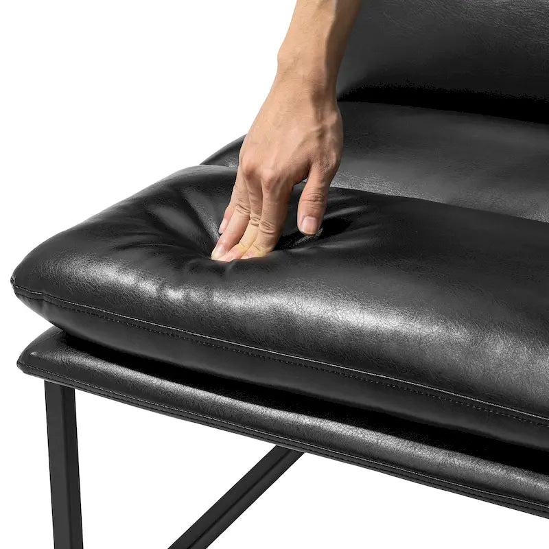 Glitzhome 30.25H Modern Soft PU Leather Armless Accent Chair