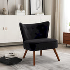Geknöpfter Samt-Akzentsessel mit Bezug, Beistellsessel fürs Wohnzimmer – 27.6 W x 28 D x 31.3 H
