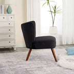 Geknöpfter Samt-Akzentsessel mit Bezug, Beistellsessel fürs Wohnzimmer – 27.6 W x 28 D x 31.3 H