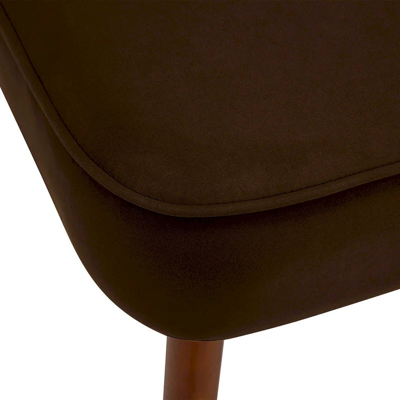 Geknöpfter Samt-Akzentsessel mit Bezug, Beistellsessel fürs Wohnzimmer – 27.6 W x 28 D x 31.3 H