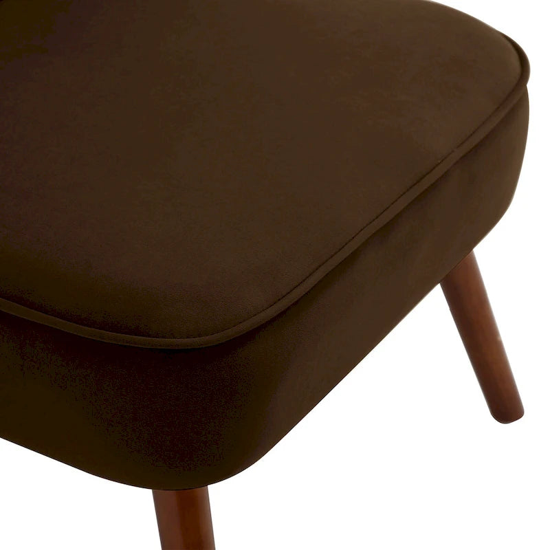 Geknöpfter Samt-Akzentsessel mit Bezug, Beistellsessel fürs Wohnzimmer – 27.6 W x 28 D x 31.3 H