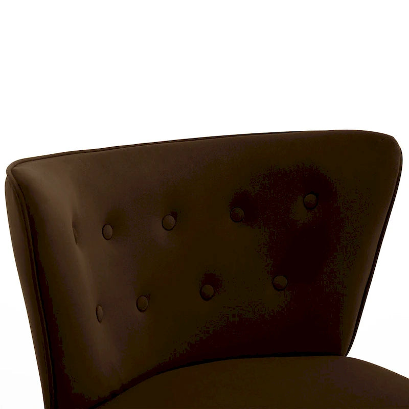 Geknöpfter Samt-Akzentsessel mit Bezug, Beistellsessel fürs Wohnzimmer – 27.6 W x 28 D x 31.3 H