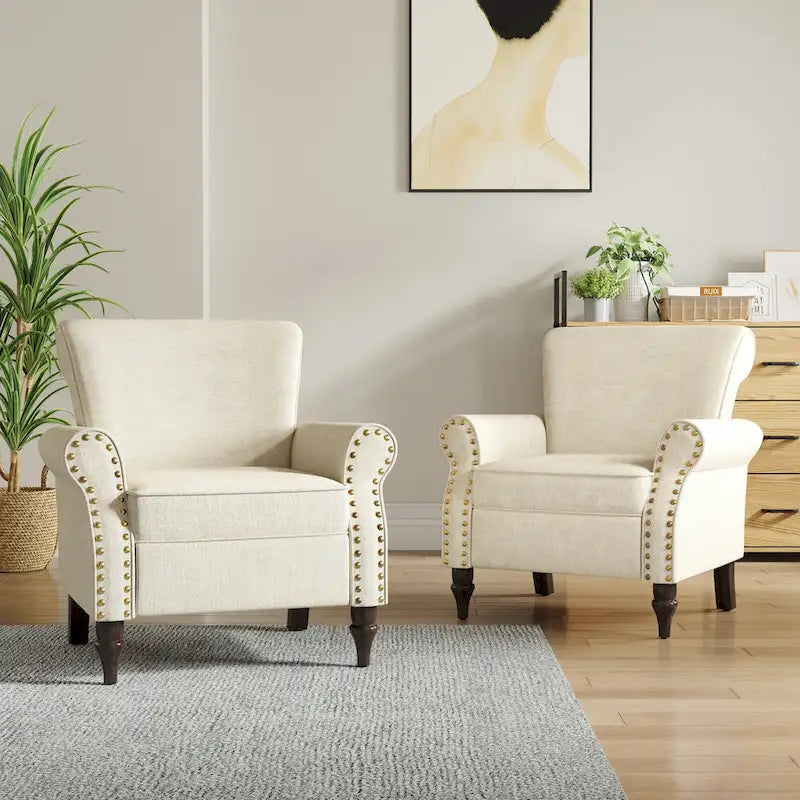 Olohuoneen nojatuoli, naulakoristeet – 29.9W x 29.9H x 32.9D
