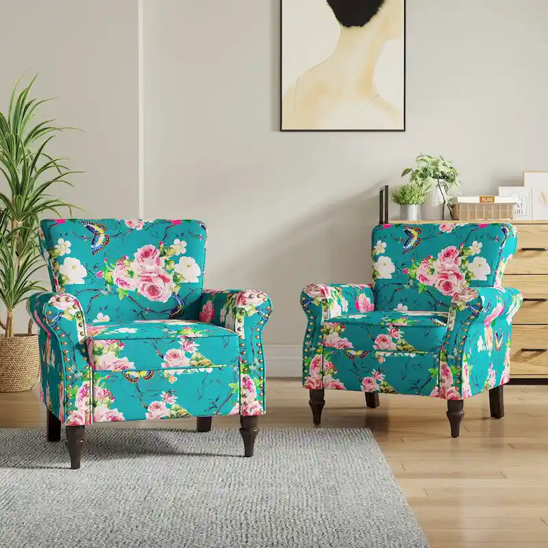 Olohuoneen nojatuoli, naulakoristeet – 29.9W x 29.9H x 32.9D